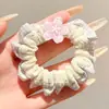Elástico de Cabelo Oversized Estilo Coreano Intestino de Porco, Corda de Cabelo Versátil com Renda de Bolinhas, Elástico para Rabo de Cavalo Alto, Elástico de Borracha, Acessório de Cabelo de Alta Qualidade