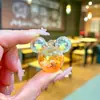 Mini Botella de Arena con Forma de Corazón Llavero Líquido Polvo de Amor Colgante Disco Duro Pequeño Colgante Accesorios de Inyección de Aceite de PVC