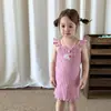 Ropa Infantil Yinco Vestido de Verano Delgado para Niñas 2026 Elegante Vestido sin Tirantes tipo Tanque Vestido para Bebé Niña Clase A