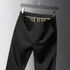Calças Casuais de Negócios Masculinas Plus Size para Primavera/Verão Dropshipping, Calças Longas Elásticas de Cintura Alta Extra Grandes para Pessoas Grandes e Altas