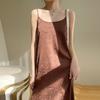 Vestido de mujer de acetato con escote en V, satén jacquard, drapeado, elegante, temperamento, parte inferior, sexy, con tirantes por encima de la rodilla.