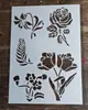 Plantilla de tinte a pasta tipo Batik 101 patrón de impresión azul antiguo 21 tipos de material PET se puede usar repetidamente teñido de añil