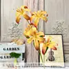 Novo Modelo de Lírio Dourado de 5 Cabeças Impresso em 3D Decoração de Casamento Flores Artificiais, Adereços para Fotos, Flores Artificiais com Design Floral, Transfronteiriço