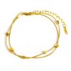 Sentido francés estilo simple moda pequeño cuadrado acero de titanio cadena de serpiente retro pulsera de doble capa acero de titanio no se decolora joyería al por mayor