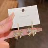925 agulha de prata Coreia do Sul novos brincos de arco de strass para mulheres ins moda luz luxo nicho brincos de pérolas brincos atacado