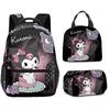 Mochila Escolar para Estudiante de Primaria con Estampado Completo de Kuromi Transfronteriza, Dibujos Animados, Gran Capacidad, Mochila Infantil, Lonchera Portátil