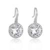 RAKOL Moda coreana clásico geométrico redondos aretes femeninos lujo ocho corazón ocho flechas circón 3A gancho para la oreja
