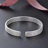 Pulsera de plata de ley 999 con diseño de sutra del corazón y escrituras budistas de loto retro de estilo étnico, abierta, para mujer