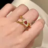 Anillo de Zirconia con Forma de Serpiente Bañado en Oro Real de 18K, Anillo de Dedo Índice Estilo Retro Francés de Gama Alta de Nicho, Joyería de Mano de Moda para Mujeres