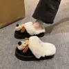 Pantufas Meias Fechadas de Cachorro Desenho Animado Fofo para Mulheres, Novidade Outono e Inverno 2025 Sapatos de Algodão Quente Antiderrapantes para Interior com Solado Grosso
