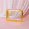 Bolsa de cosméticos de PVC gran capacidad estilo INS almacenamiento multifuncional con compartimentos separación seco/húmedo transparente impermeable bolsa de lavado