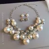 Collar de perlas en capas con cuentas transfronterizo europeo y americano, cadena para la clavícula estilo fiesta vintage, lujo ligero, accesorio versátil de alta gama para mujer