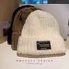 Nuevo Gorro de Lana para Niños de Placa Grande Suelto Apilado Gorro de Lana Alto Valor de Color Gorro de Punto Muestra la Cara Pequeña Cálido Grueso Gorro