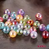 Contas Redondas de Acrílico Transparentes Brancas AB Iridescentes de 3/4/6/8/10/12/14/16mm para DIY Contas Soltas