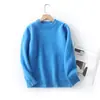 Suéter Infantil Outono e Inverno Novo Estilo para Meninos e Meninas Suéter de Pelúcia Gola Redonda Pulôver Roupa de Baixo Suéter Casual Quente Camada Base para Mulheres