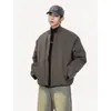Chaqueta de aviador de moda transfronteriza estilo americano con silueta tridimensional, color liso, chaqueta para hombre con cremallera, corte limpio, chaqueta de béisbol, moderna