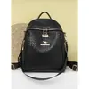 Transfronterizo 2023 Nueva mochila con textura de cuero genuino moda para mujer mochila de viaje casual gran capacidad Bolso suave de cuero para mujer