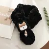 2025 Nuevo Estilo Coreano Lindo Perro de Peluche Bufanda Cruzada para Mujer Otoño e Invierno Cálida y Versátil Protector de Cuello de Moda