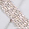 Cadena Semiacabada de Perlas de Agua Dulce Naturales Casi Redondas 7-8mm Cadena de Perlas Perforadas Collar Pulsera DIY