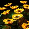 Luces Solares de Girasol para Suelo LED Luces de Jardín Resistentes a la Lluvia Luces para Césped Luces de Paisaje Flores Artificiales Luces de Ambiente