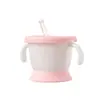 Taza de Entrenamiento con Popote Taza Antiderrames para Niños con Doble Asa Taza de Agua Taza de Agua para Bebés Taza con Popote de Dos Tonos Nueva Taza de Agua