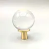 Venda Direta de Fábrica Maçaneta de Bola de Cristal com Base de Latão, Maçaneta de Gaveta, Maçaneta de Cristal de Furo Único para Portas de Armário, Transfronteiriço