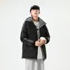 Popular chaqueta de algodón de tres barras para hombre 2026, abrigo de otoño e invierno, chaqueta acolchada de algodón de moda, abrigo de algodón plumón, ropa de invierno engrosada y cálida