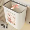 Cubo de basura de pared para baño/inodoro, alto valor estético, con tapa, papelera grande, contenedor de almacenamiento especializado para papel higiénico en espacios estrechos