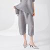 Calças Capris Femininas Calças de Verão Largas Calças de Baixa Qualidade Calças Plissadas da Moda Qualidade de Balcão Miyake Calças Harem Casuais