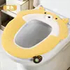 Almofada de Assento de Vaso Sanitário Desenho de Urso Fofo Todas as Estações Universal Almofada de Assento de Vaso Sanitário Velcro Doméstico Antibacteriano Almofada de Assento de Vaso Sanitário