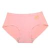 Ropa interior para mujer sin marcas, talla grande, de seda helada, color rosa beso, antibacteriana con iones de plata, transparente, de corte medio