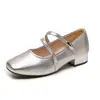 Populares zapatos Mary Jane franceses para mujer de tacón bajo 2026, elegantes zapatos de cuero con tacón grueso, nuevos zapatos de otoño poco profundos de punta cuadrada