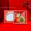 Nuevo Colgante de Hoja de Bodhi de Buda Zodiacal Oro Puro 999 12 Signos del Zodiaco Pegatinas para Teléfono Móvil Set de Caja de Regalo Venta al por Mayor