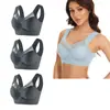 Chaleco de encaje sin aros de acero de talla grande, ropa interior con cierre lateral fino, sujetador ajustable fruncido con leche, venta directa de fábrica transfronteriza