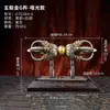 Vajra de Cinco Puntas de Xizang con Incrustaciones de Piedras Preciosas, Hacha Vajra Doméstica de Interior, Espada Manjushri Tallada, Adorno de Cobre