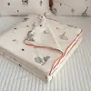 Colcha de Verano Tejida de Algodón Leche Grado Materno e Infantil Clase A, Colcha de Verano Enfriadora Estilo Dibujos Animados Frescos, Colcha para Aire Acondicionado Lavable a Máquina, Colcha Infantil