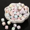 8mm Color Dice with Holes frisado acrílico transparente médio frisado Diy Bag material pendurado Handmade Headline Acessórios