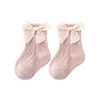 Calcetines de bebé de verano, calcetines de malla de barril alto, calcetines de princesa con lazo, calcetines de bebé de primavera y verano, calcetines antimosquitos de barril largo para niños, aflojar