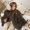 Abrigo Peludo Infantil, Chaqueta Gruesa de Piel Sintética para Niños, Abrigo Grueso Versátil de Otoño e Invierno Nuevo Elegante a la Moda para Bebés Niñas