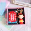 Estilo chinês desenhos animados caixa de presente chaveiro pingente top acadêmico gege casal saco pendurado joias estudante presente inspirador