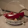 Zapatos de boda burdeos con diseño floral para mujer, tacón bajo de 3 cm, zapatos de novia estilo chino Xiuhe, cómodos para los pies