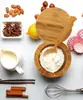 Fornecimento direto da fábrica, bandeja de madeira, tábua de queijo de bambu, talheres criativos de comida ocidental, bandeja, conjunto de tábua de queijo de bambu
