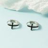 Aretes Pequeños de Aro Retro con Hebilla Cruzada para la Oreja para Mujer, Estilo Hong Kong, Esmaltados, Elegantes, Lujosos, Neutrales, Cool, con Personalidad