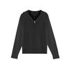 Suéter de Punto Suave y Dulce para Mujer con Tejido de Gofre, Corte Relajado, Cuello en V Profundo, Media Cremallera, Manga Larga, Top de Punto Elegante para Mujer