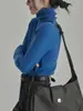 Suéter de punto color azul Klein muy favorecedor para mujer, suéter de cuello alto en capas, ajuste ceñido para otoño e invierno, sofisticado top para capa interior