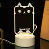 Venta al por mayor de fábrica tablero de escritura DIY de moda en internet luz nocturna luz nocturna 3D tablero de mensajes luminoso acrílico borrable