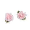 Ponto 3cm Fita Mais Folha Rosa Pequena Flor Artesanal DIY Acessórios para Vestuário Flor Decorativa para Boneca Acessórios para Vestuário Flor