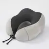 Almofada de pescoço em espuma viscoelástica em forma de U, conjunto portátil de três peças para viagem, almofada de suporte para o pescoço para pausa para o almoço no escritório, almofada de pescoço para descanso em casa