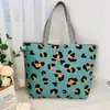 Bolso de Lona Nuevo Estampado, Gran Capacidad, Bolso Tote Estilo Coreano, Bolso de Tela Floral Artística para Estudiantes, Bolso de Hombro para Mujer