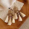 Pendientes Florales Grandes de Rafia Estilo Vacacional Junto al Mar Populares de Lujo Ligero Pendientes de Estrella de Mar Pendientes Elegantes de Nicho